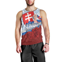Slovakia Independence Day Men Tank Top Slovak Map With Rosa Slavic Pattern