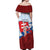 Slovakia Independence Day Off Shoulder Maxi Dress Slovak Map With Rosa Slavic Pattern