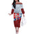 Slovakia Independence Day Off The Shoulder Long Sleeve Dress Slovak Map With Rosa Slavic Pattern