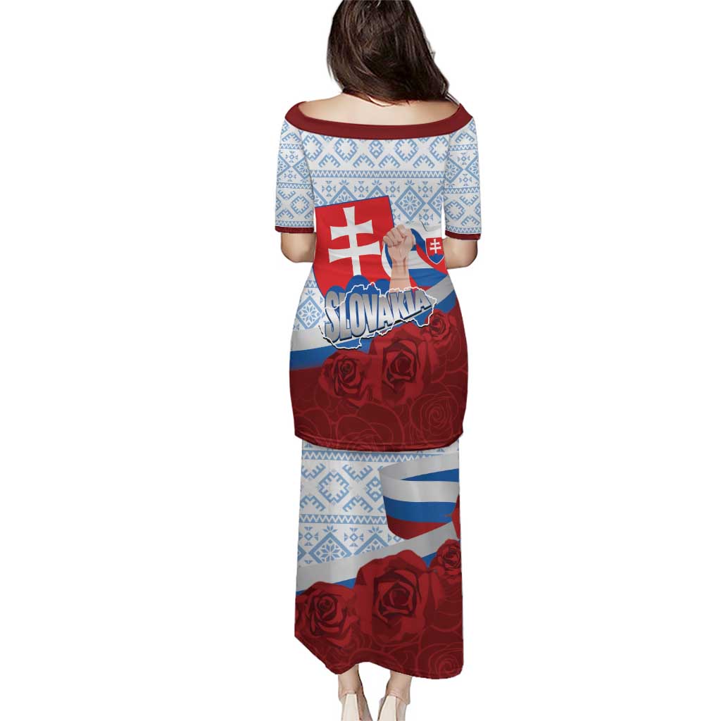 Slovakia Independence Day Puletasi Slovak Map With Rosa Slavic Pattern