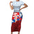 Slovakia Independence Day Short Sleeve Bodycon Dress Slovak Map With Rosa Slavic Pattern