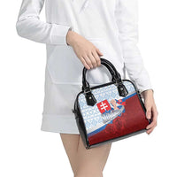 Slovakia Independence Day Shoulder Handbag Slovak Map With Rosa Slavic Pattern