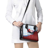 Slovakia Independence Day Shoulder Handbag Slovak Map With Rosa Slavic Pattern