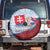 Slovakia Independence Day Spare Tire Cover Slovak Map With Rosa Slavic Pattern