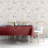 Slovakia Independence Day Tablecloth Slovak Map With Rosa Slavic Pattern