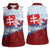 Slovakia Independence Day Women Sleeveless Polo Shirt Slovak Map With Rosa Slavic Pattern