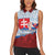 Slovakia Independence Day Women Sleeveless Polo Shirt Slovak Map With Rosa Slavic Pattern