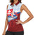 Slovakia Independence Day Women Sleeveless Polo Shirt Slovak Map With Rosa Slavic Pattern