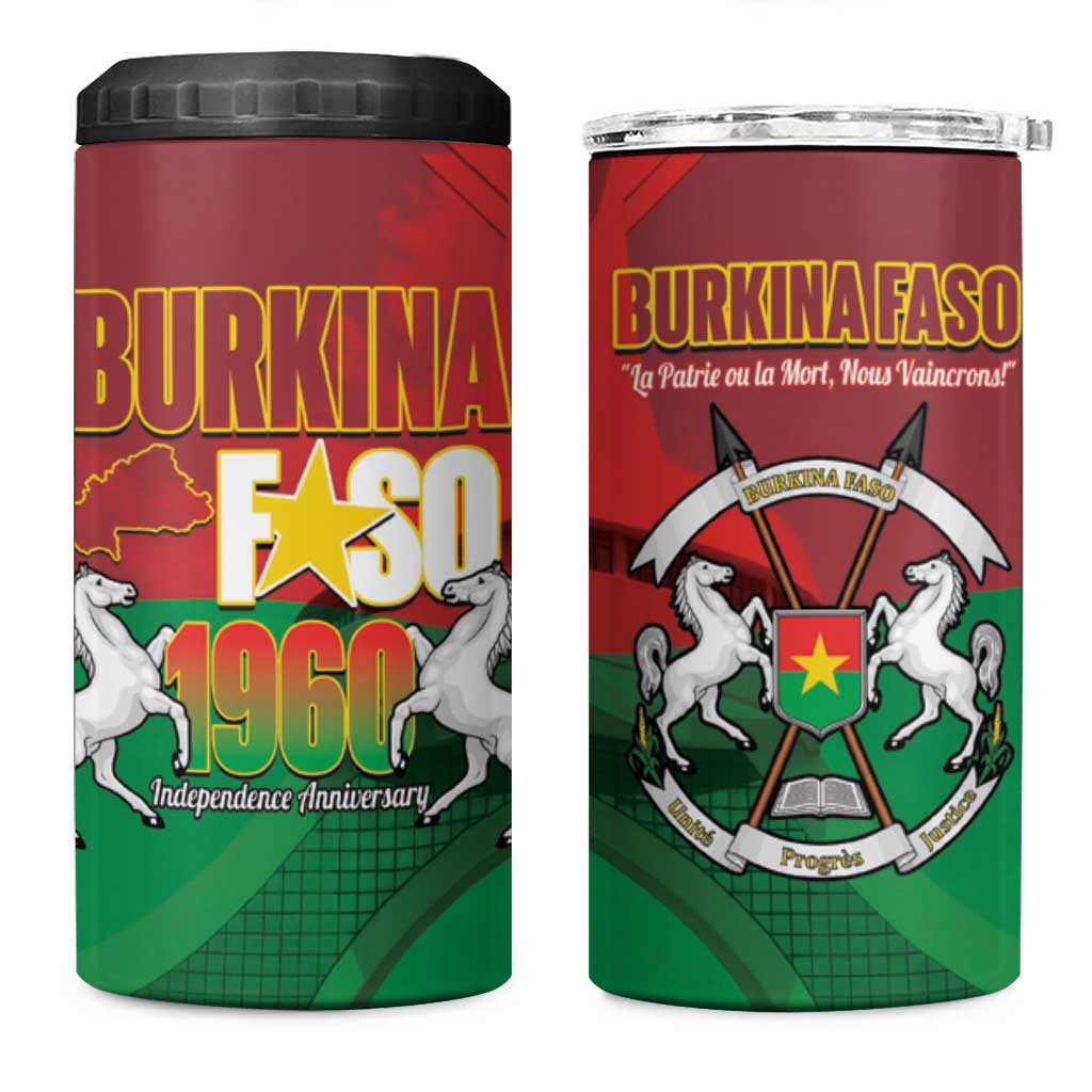 Burkina Faso Independence Day 4 in 1 Can Cooler Tumbler National Heroes Monument Proud