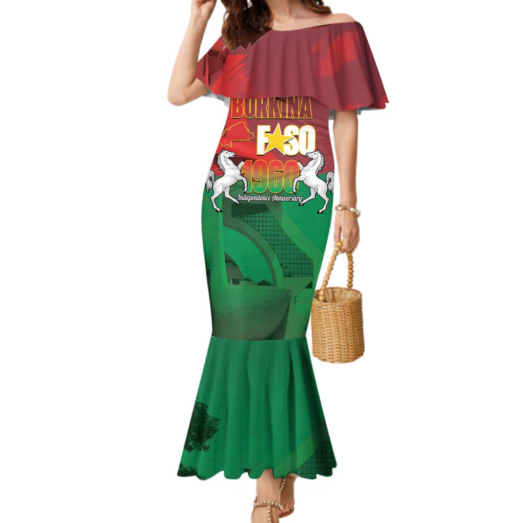 Burkina Faso Independence Day Family Matching Mermaid Dress and Hawaiian Shirt National Heroes Monument Proud