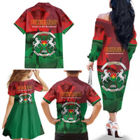 Burkina Faso Independence Day Family Matching Off The Shoulder Long Sleeve Dress and Hawaiian Shirt National Heroes Monument Proud