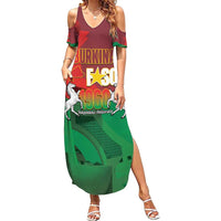 Burkina Faso Independence Day Family Matching Summer Maxi Dress and Hawaiian Shirt National Heroes Monument Proud