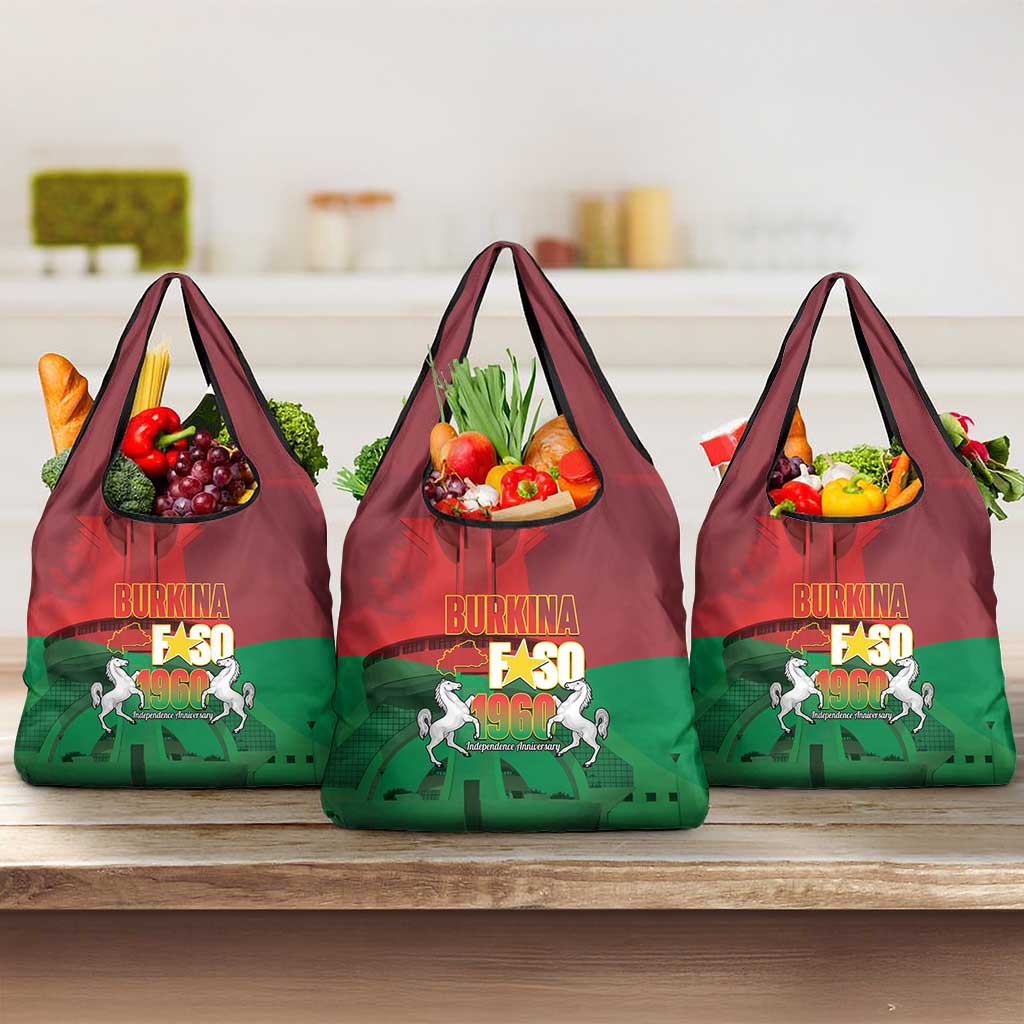 Burkina Faso Independence Day Grocery Bag National Heroes Monument Proud