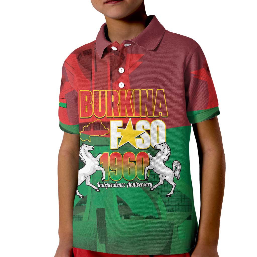 Burkina Faso Independence Day Kid Polo Shirt National Heroes Monument Proud