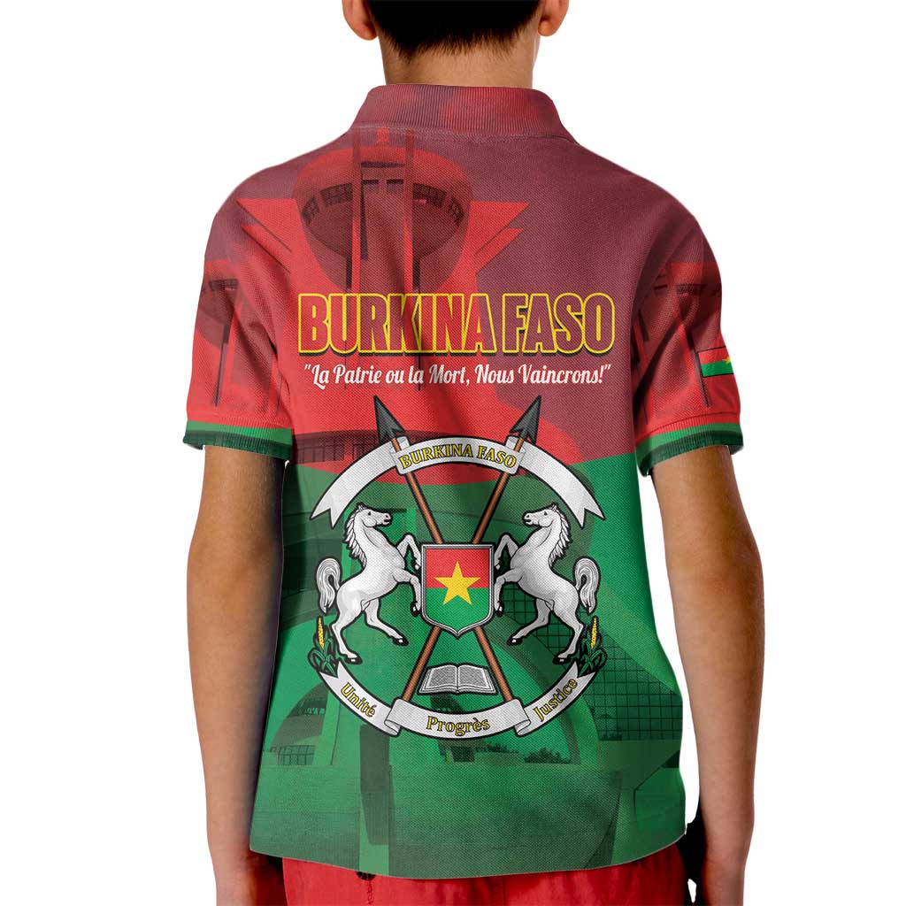 Burkina Faso Independence Day Kid Polo Shirt National Heroes Monument Proud
