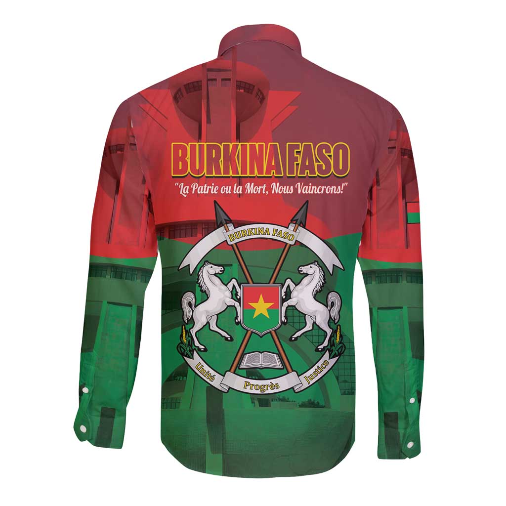 Burkina Faso Independence Day Long Sleeve Button Shirt National Heroes Monument Proud
