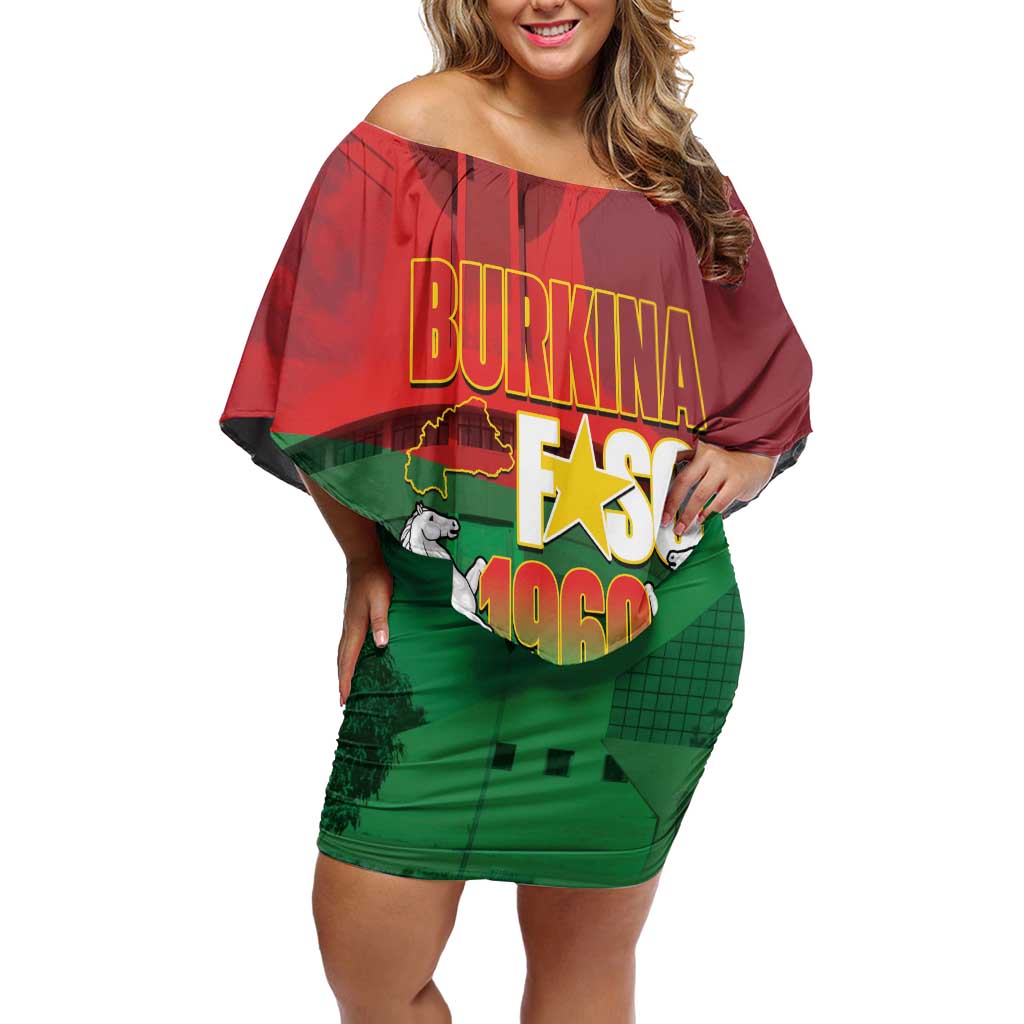 Burkina Faso Independence Day Off Shoulder Short Dress National Heroes Monument Proud
