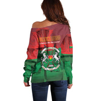 Burkina Faso Independence Day Off Shoulder Sweater National Heroes Monument Proud