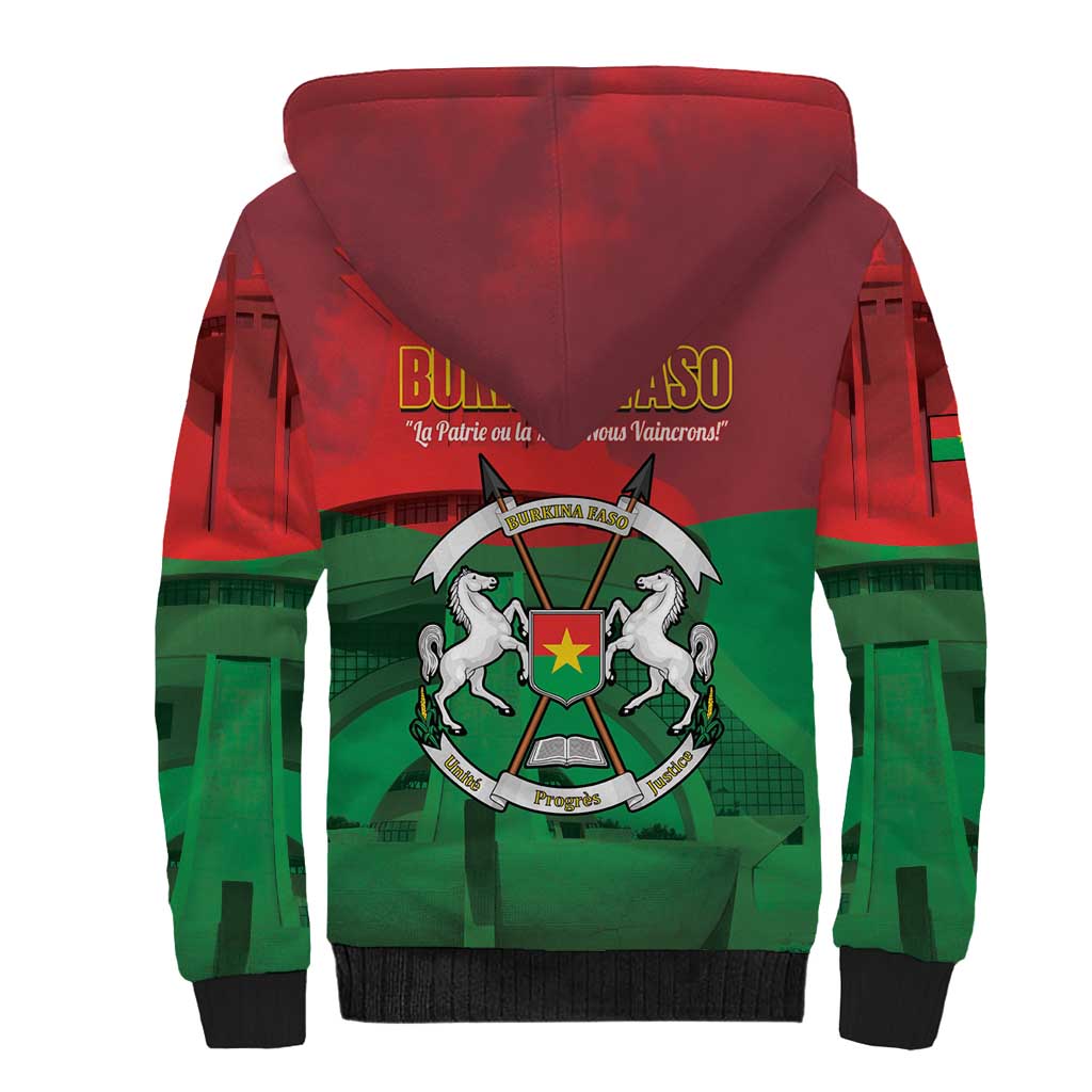 Burkina Faso Independence Day Sherpa Hoodie National Heroes Monument Proud