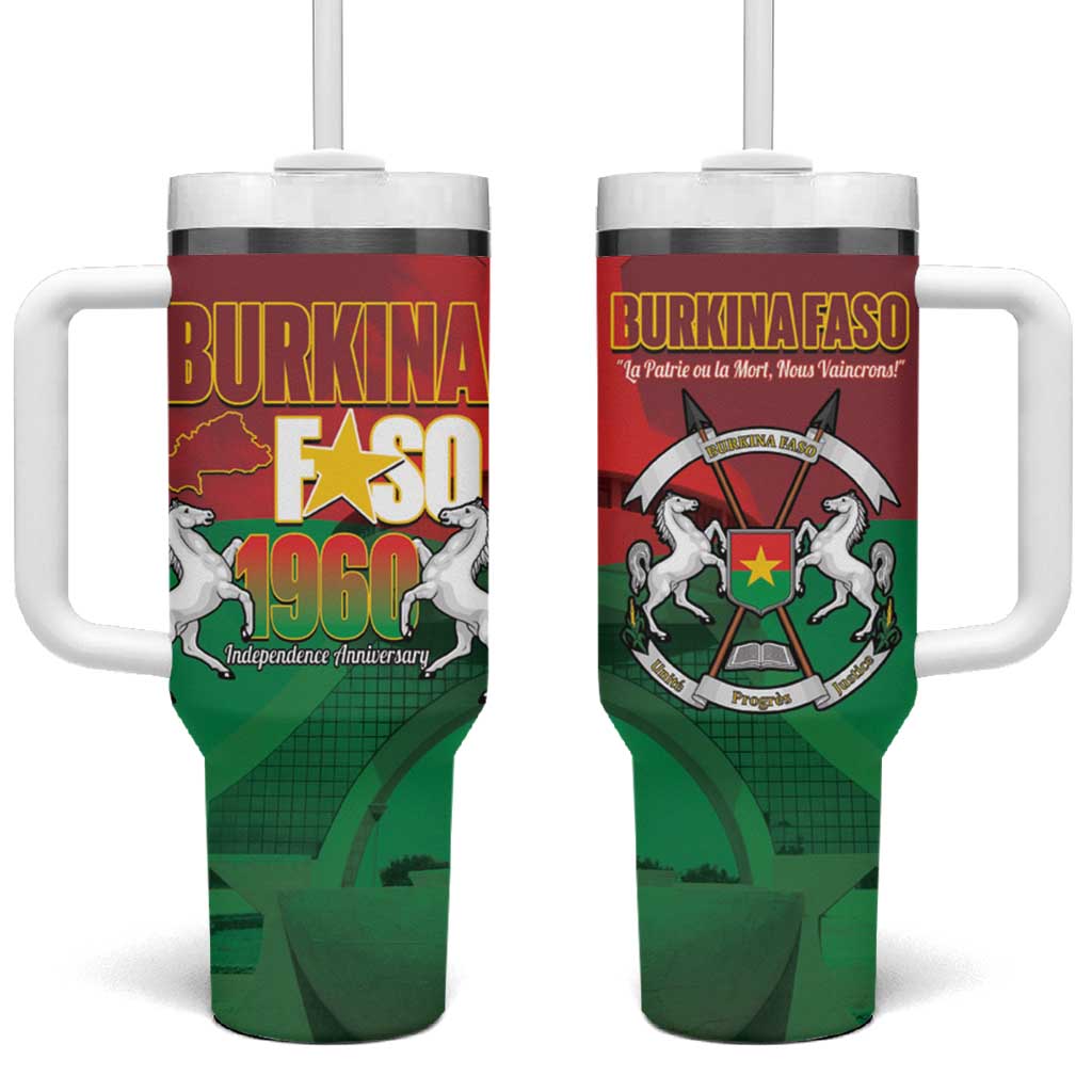 Burkina Faso Independence Day Tumbler With Handle National Heroes Monument Proud