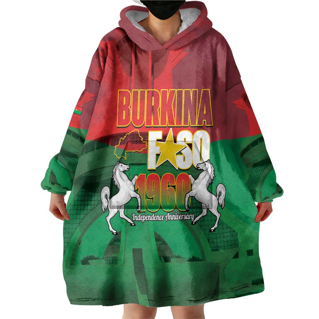 Burkina Faso Independence Day Wearable Blanket Hoodie National Heroes Monument Proud