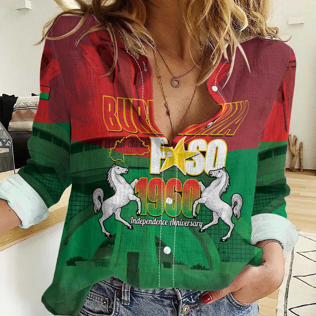 Burkina Faso Independence Day Women Casual Shirt National Heroes Monument Proud