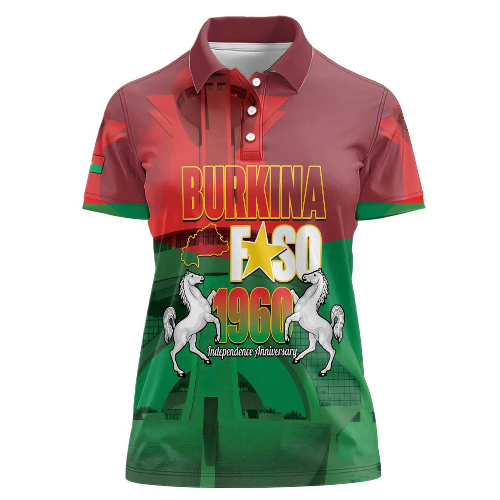 Burkina Faso Independence Day Women Polo Shirt National Heroes Monument Proud