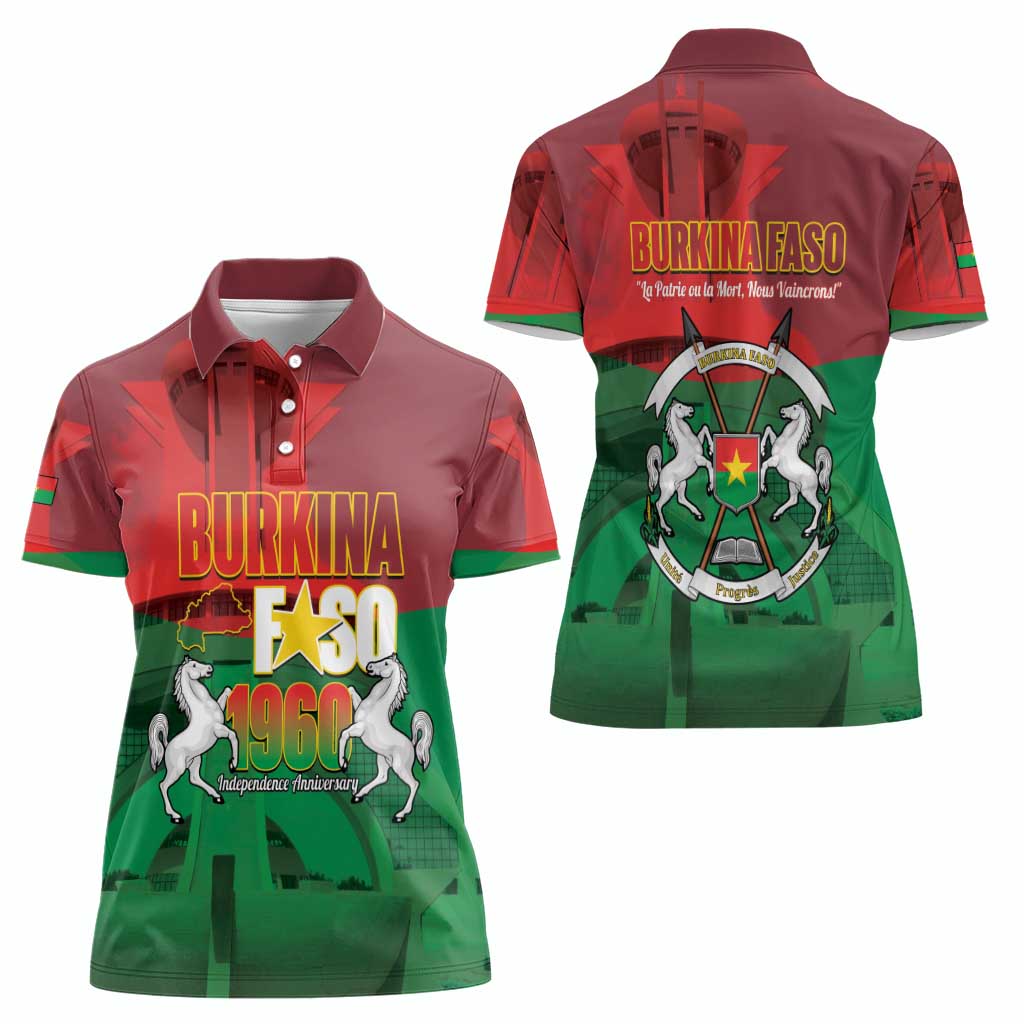 Burkina Faso Independence Day Women Polo Shirt National Heroes Monument Proud