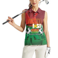 Burkina Faso Independence Day Women Sleeveless Polo Shirt National Heroes Monument Proud