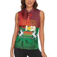 Burkina Faso Independence Day Women Sleeveless Polo Shirt National Heroes Monument Proud