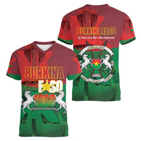 Burkina Faso Independence Day Women V-Neck T-Shirt National Heroes Monument Proud