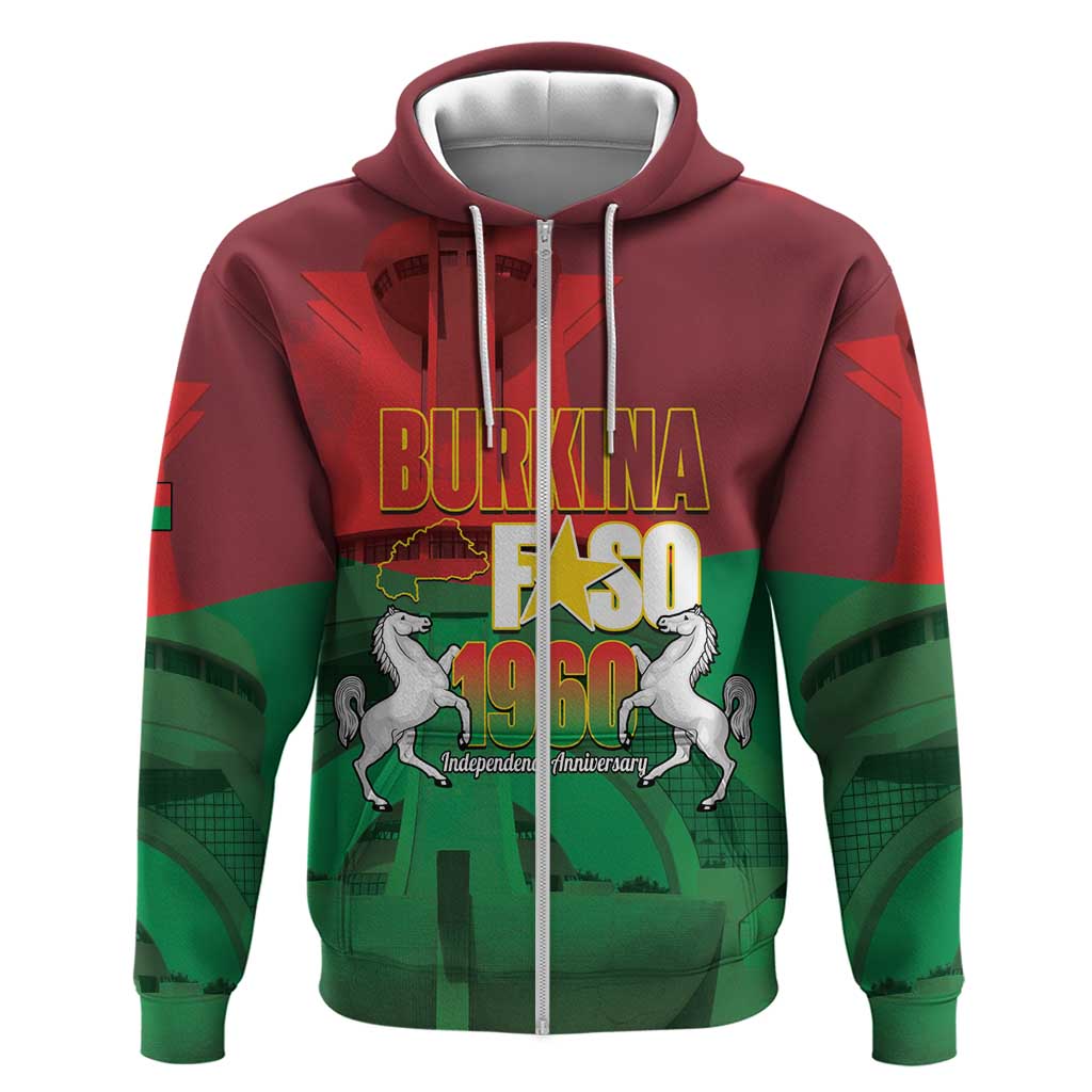 Burkina Faso Independence Day Zip Hoodie National Heroes Monument Proud