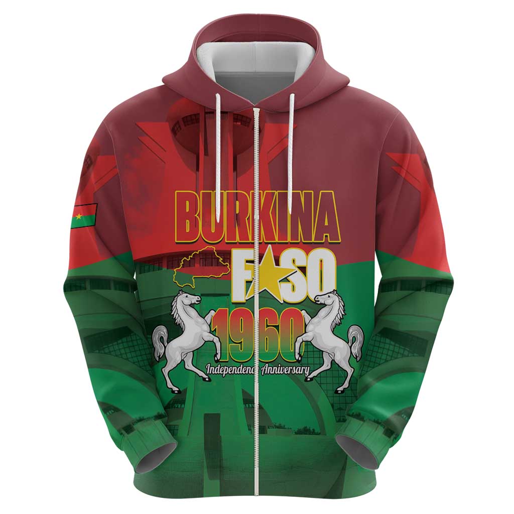 Burkina Faso Independence Day Zip Hoodie National Heroes Monument Proud