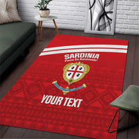 Custom Sardinia Football Area Rug Forza Sa Natzionale Sardegna Pattern