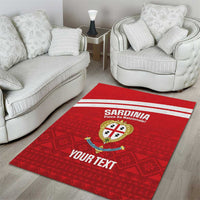 Custom Sardinia Football Area Rug Forza Sa Natzionale Sardegna Pattern