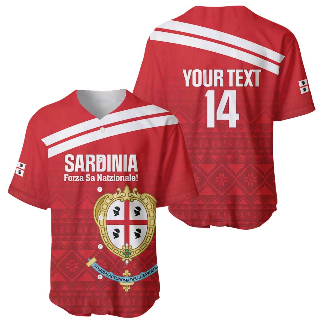 Custom Sardinia Football Baseball Jersey Forza Sa Natzionale Sardegna Pattern
