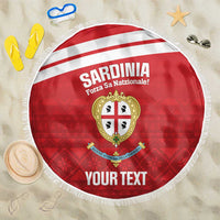 Custom Sardinia Football Beach Blanket Forza Sa Natzionale Sardegna Pattern