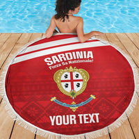 Custom Sardinia Football Beach Blanket Forza Sa Natzionale Sardegna Pattern