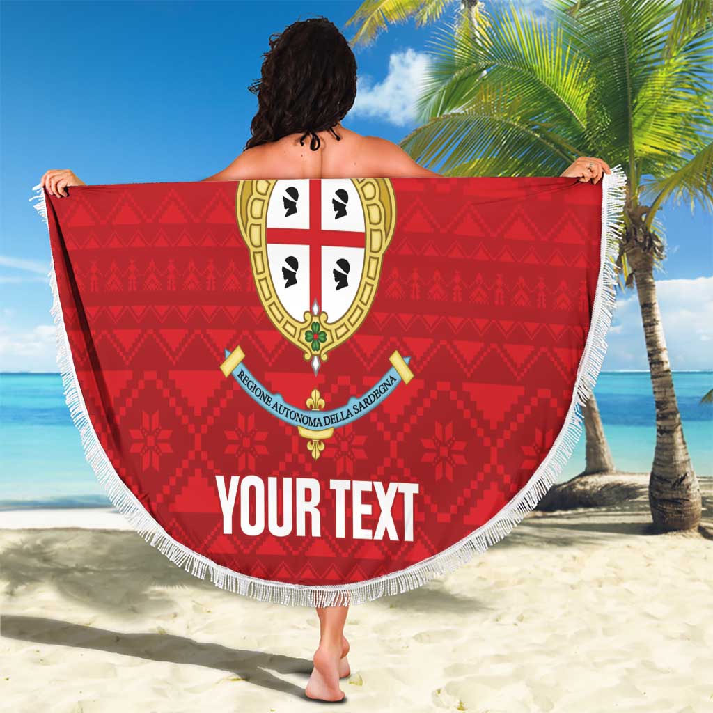 Custom Sardinia Football Beach Blanket Forza Sa Natzionale Sardegna Pattern