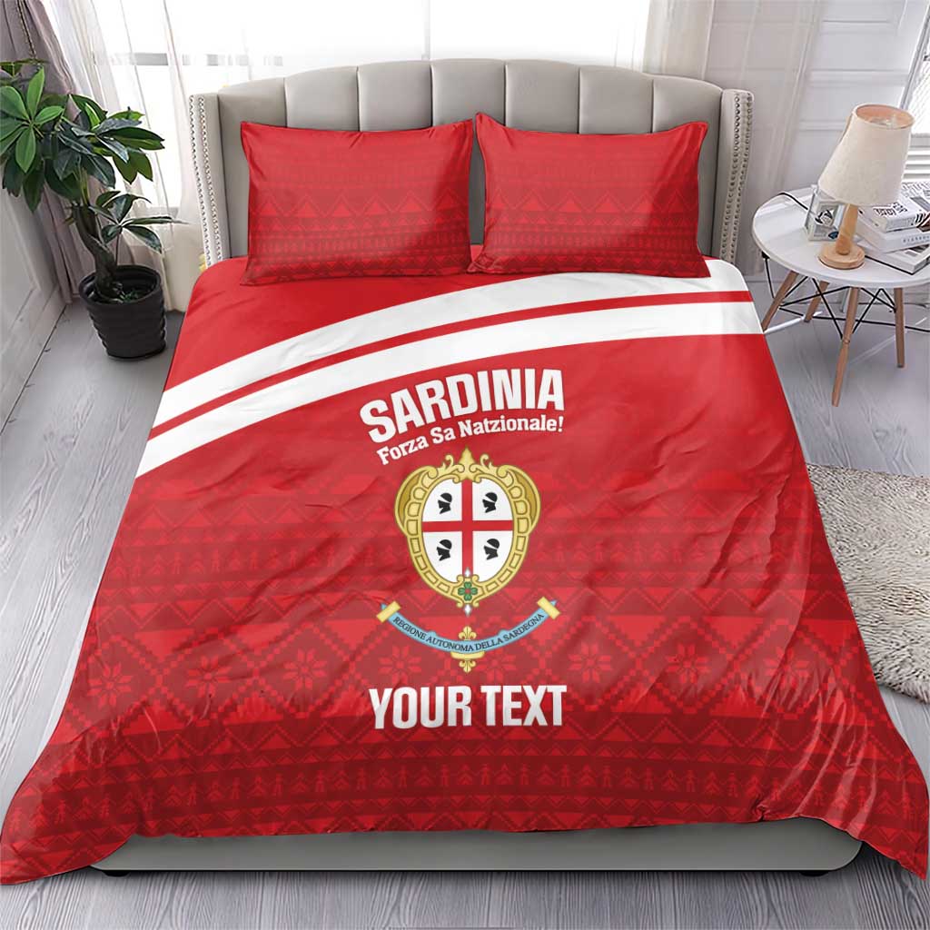 Custom Sardinia Football Bedding Set Forza Sa Natzionale Sardegna Pattern
