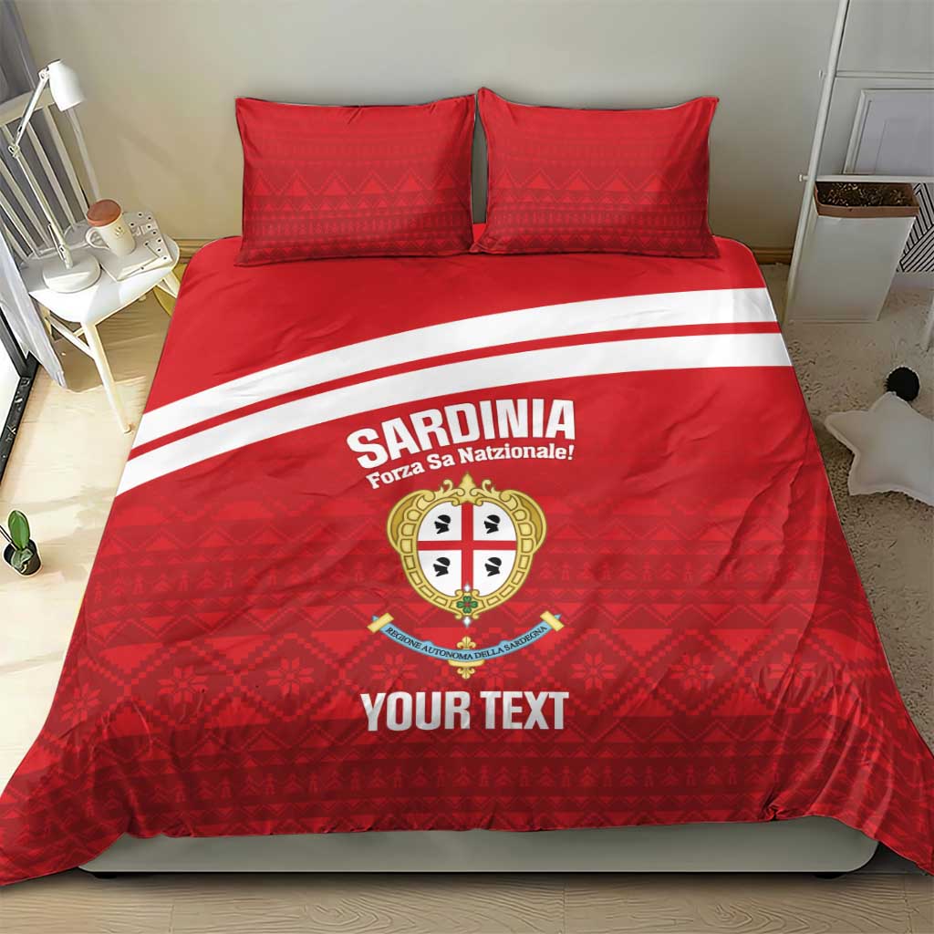 Custom Sardinia Football Bedding Set Forza Sa Natzionale Sardegna Pattern