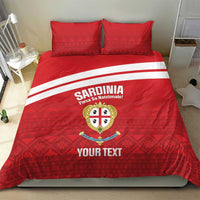 Custom Sardinia Football Bedding Set Forza Sa Natzionale Sardegna Pattern