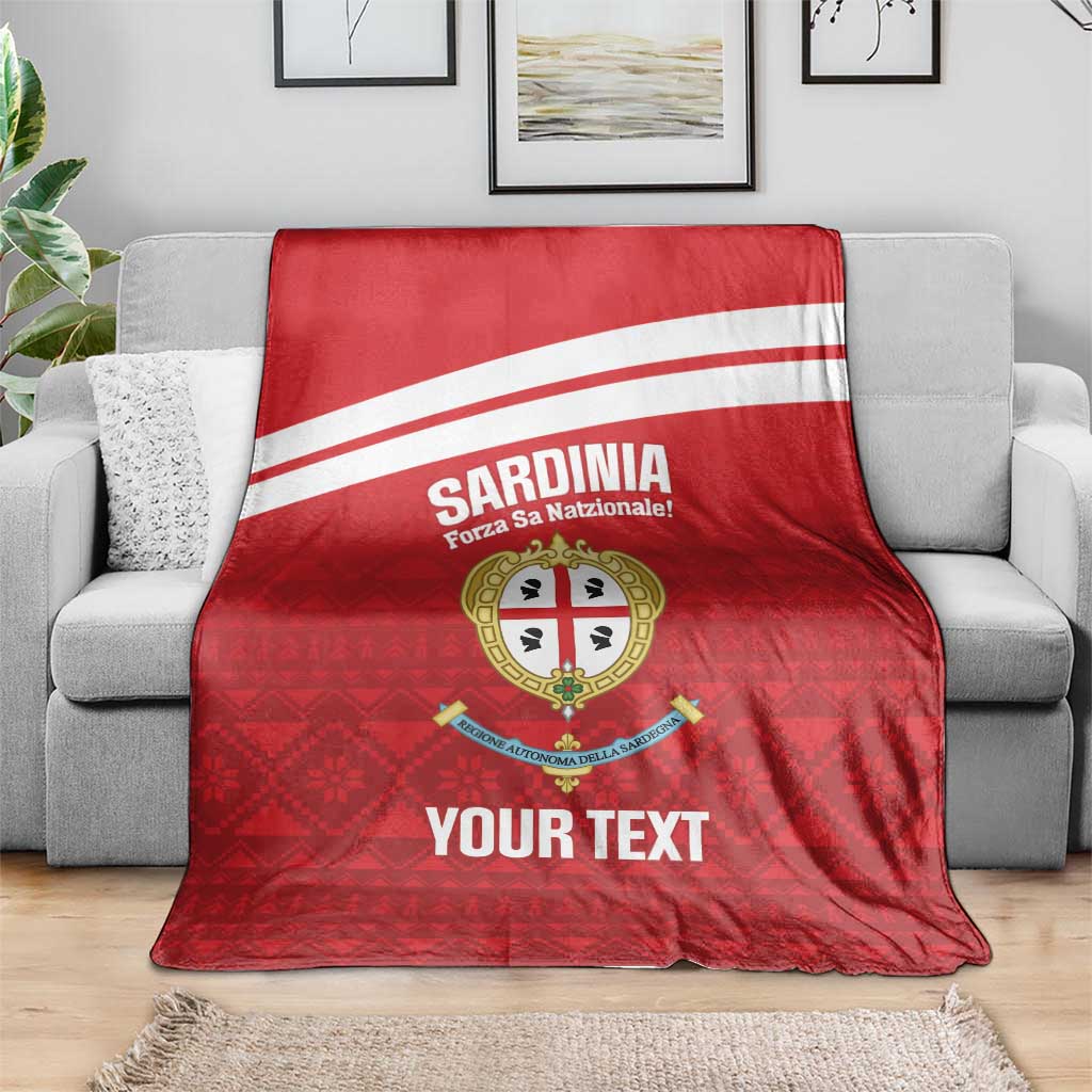 Custom Sardinia Football Blanket Forza Sa Natzionale Sardegna Pattern