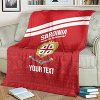 Custom Sardinia Football Blanket Forza Sa Natzionale Sardegna Pattern