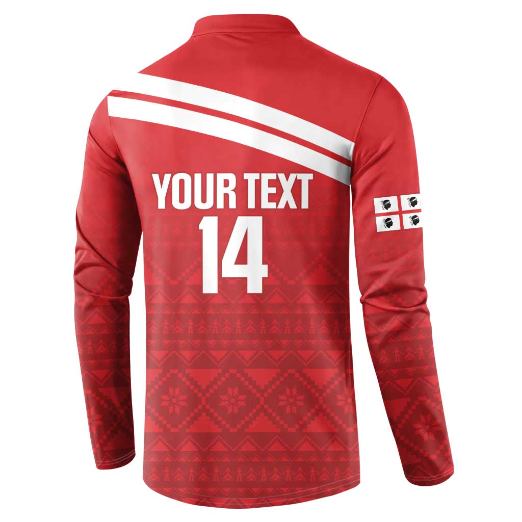Custom Sardinia Football Button Sweatshirt Forza Sa Natzionale Sardegna Pattern
