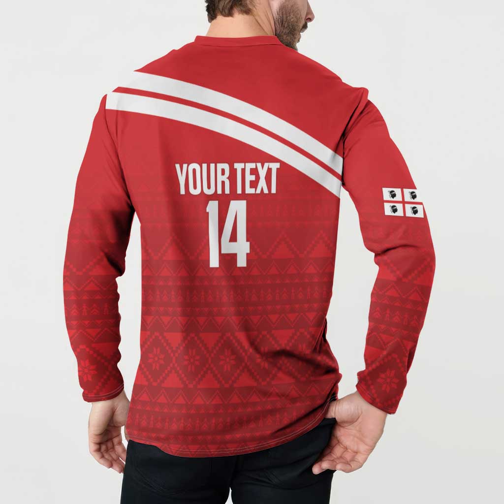 Custom Sardinia Football Button Sweatshirt Forza Sa Natzionale Sardegna Pattern