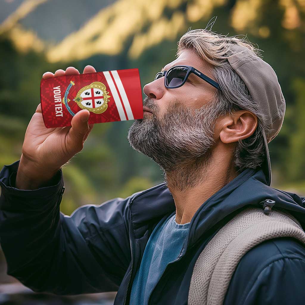 Custom Sardinia Football 4 in 1 Can Cooler Tumbler Forza Sa Natzionale Sardegna Pattern