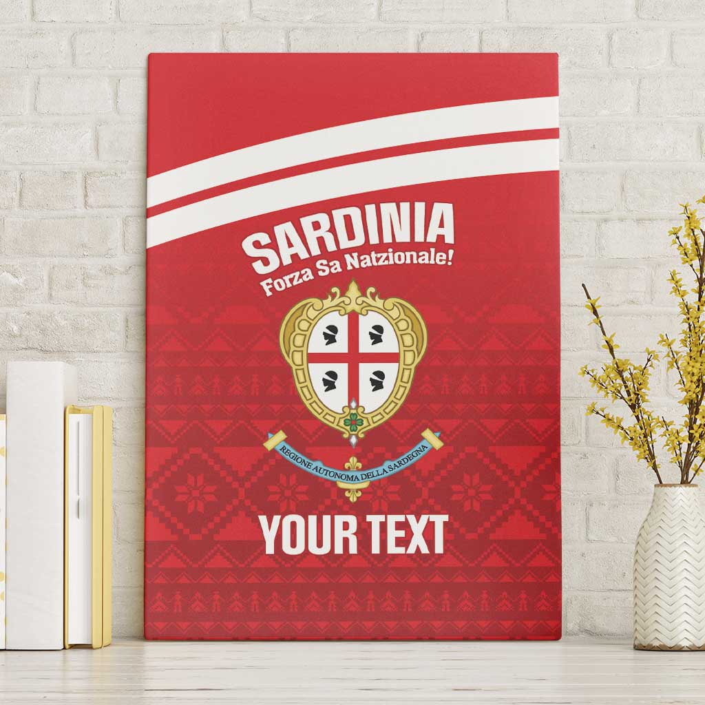 Custom Sardinia Football Canvas Wall Art Forza Sa Natzionale Sardegna Pattern