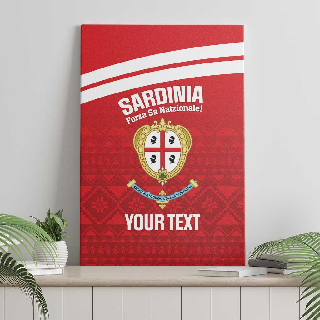 Custom Sardinia Football Canvas Wall Art Forza Sa Natzionale Sardegna Pattern