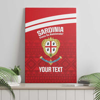 Custom Sardinia Football Canvas Wall Art Forza Sa Natzionale Sardegna Pattern
